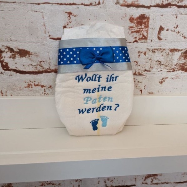 Bestickte Windel Taufen Paten